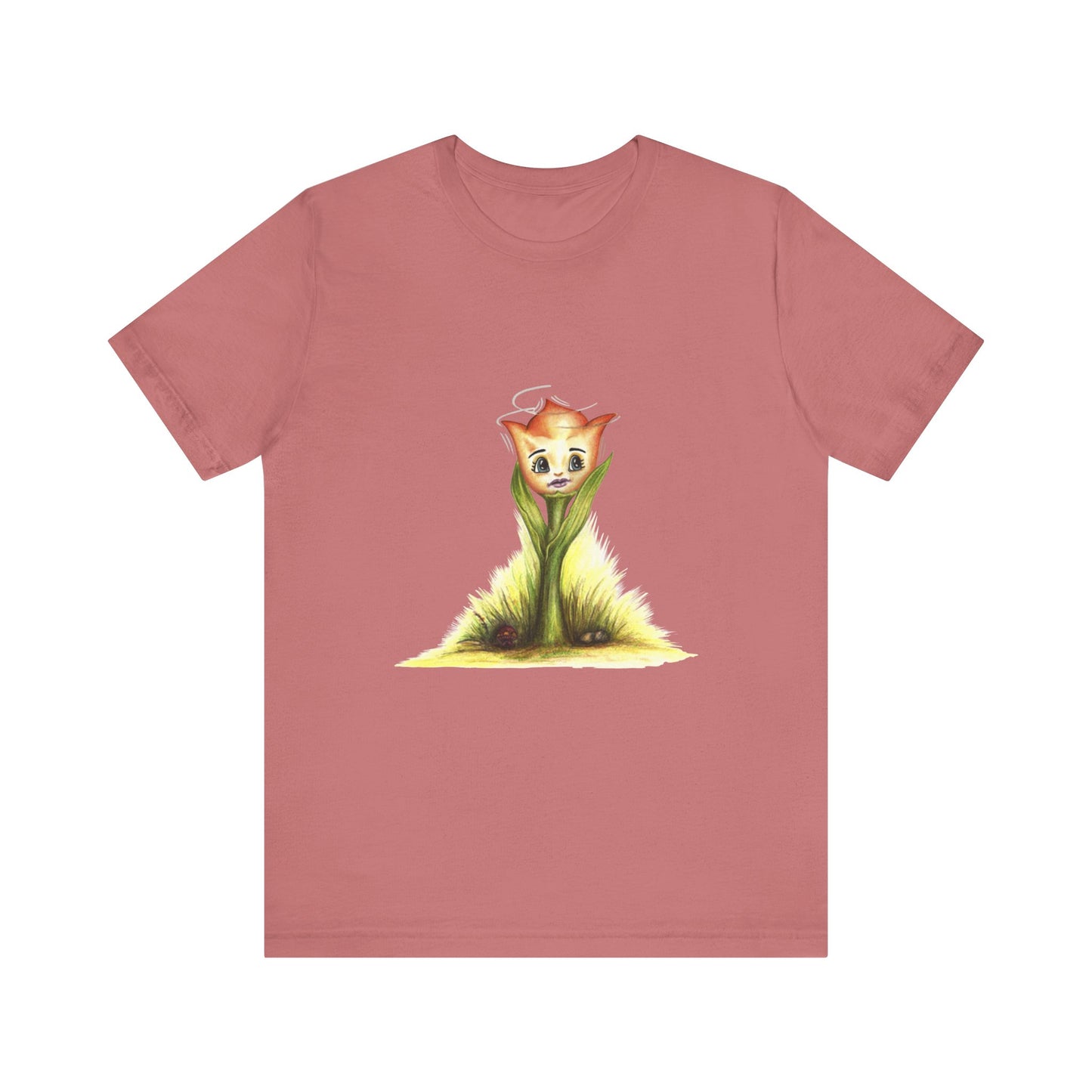 A Little Tulip Unisex T-Shirt in Mauve – Soft Jersey Short Sleeve Tee