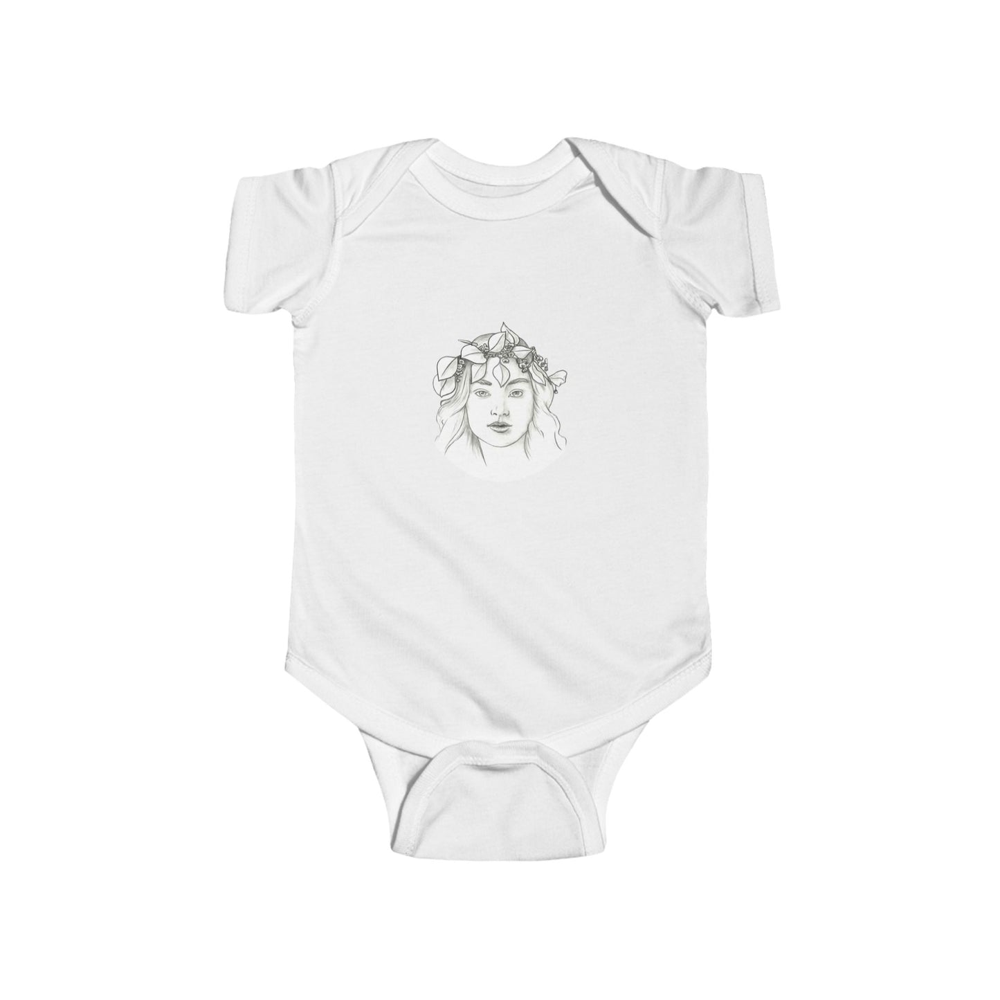 Comfortable Baby Bodysuit with Ribbed Knit Binding and Snap Closure