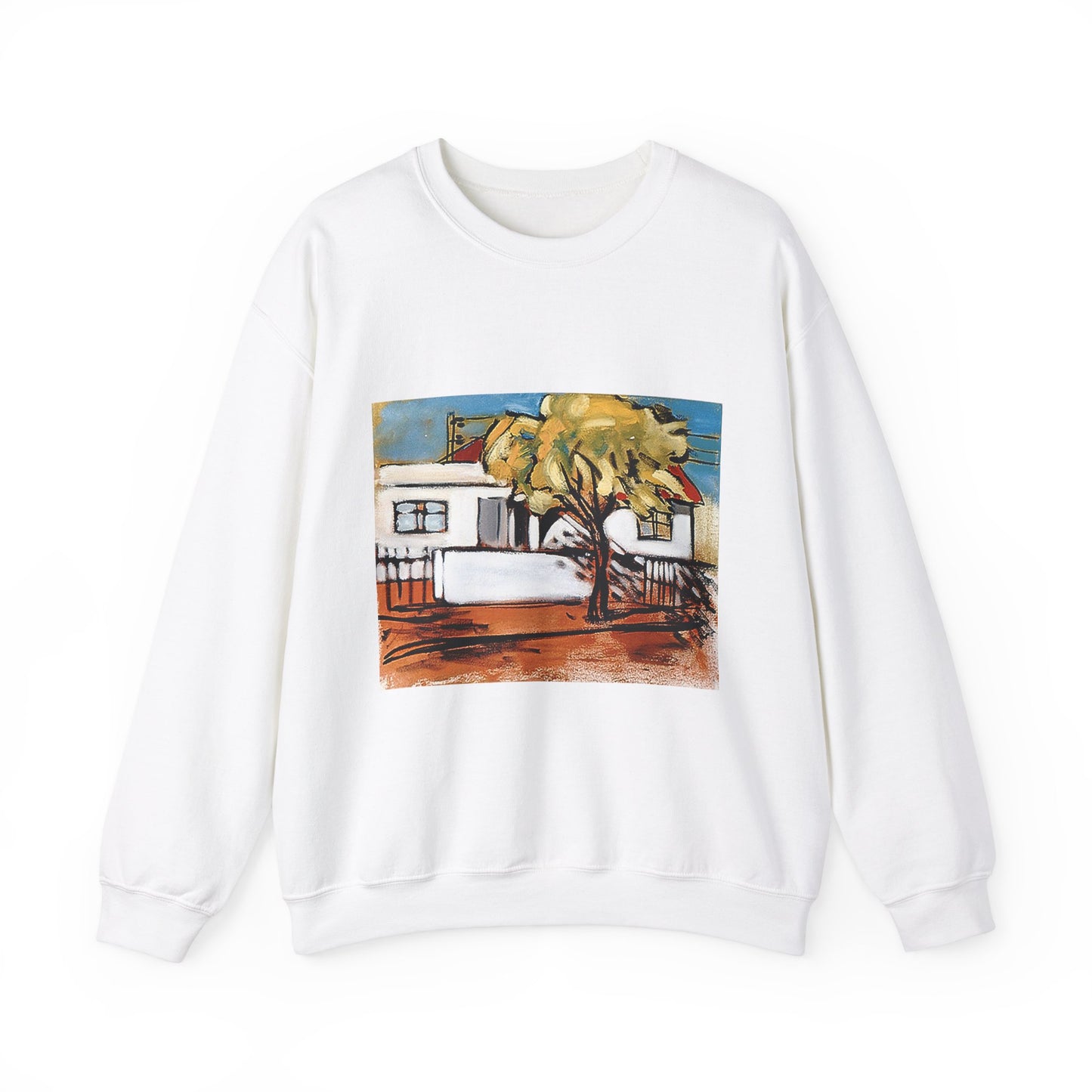 Durable Double-Stitched Seams on Unisex Crewneck Sweatshirt
