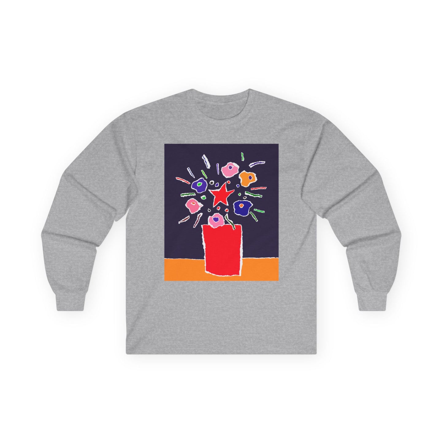 Durable Flower Pot Long Sleeve T-Shirt with Taped Shoulders