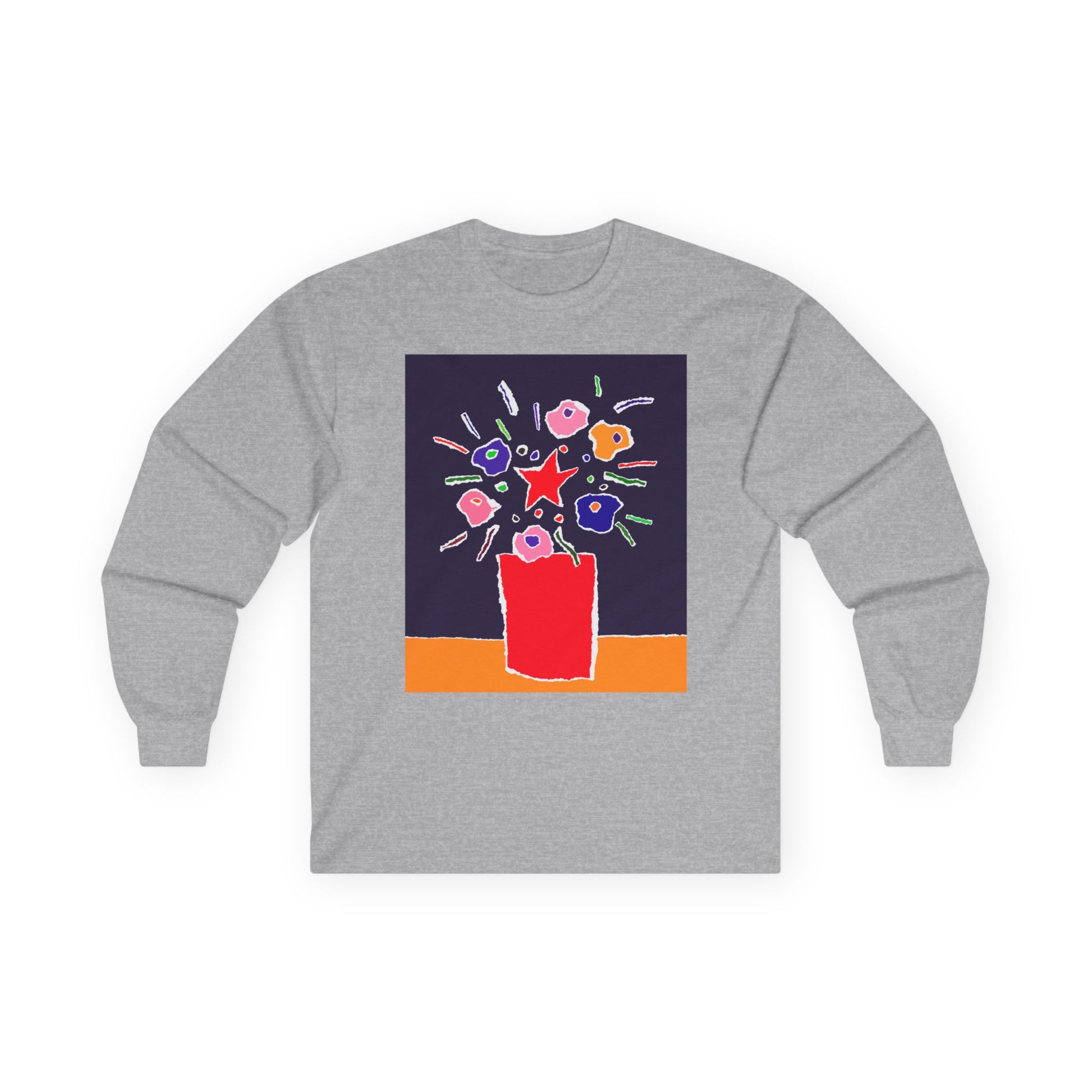 Durable Flower Pot Long Sleeve T-Shirt with Taped Shoulders