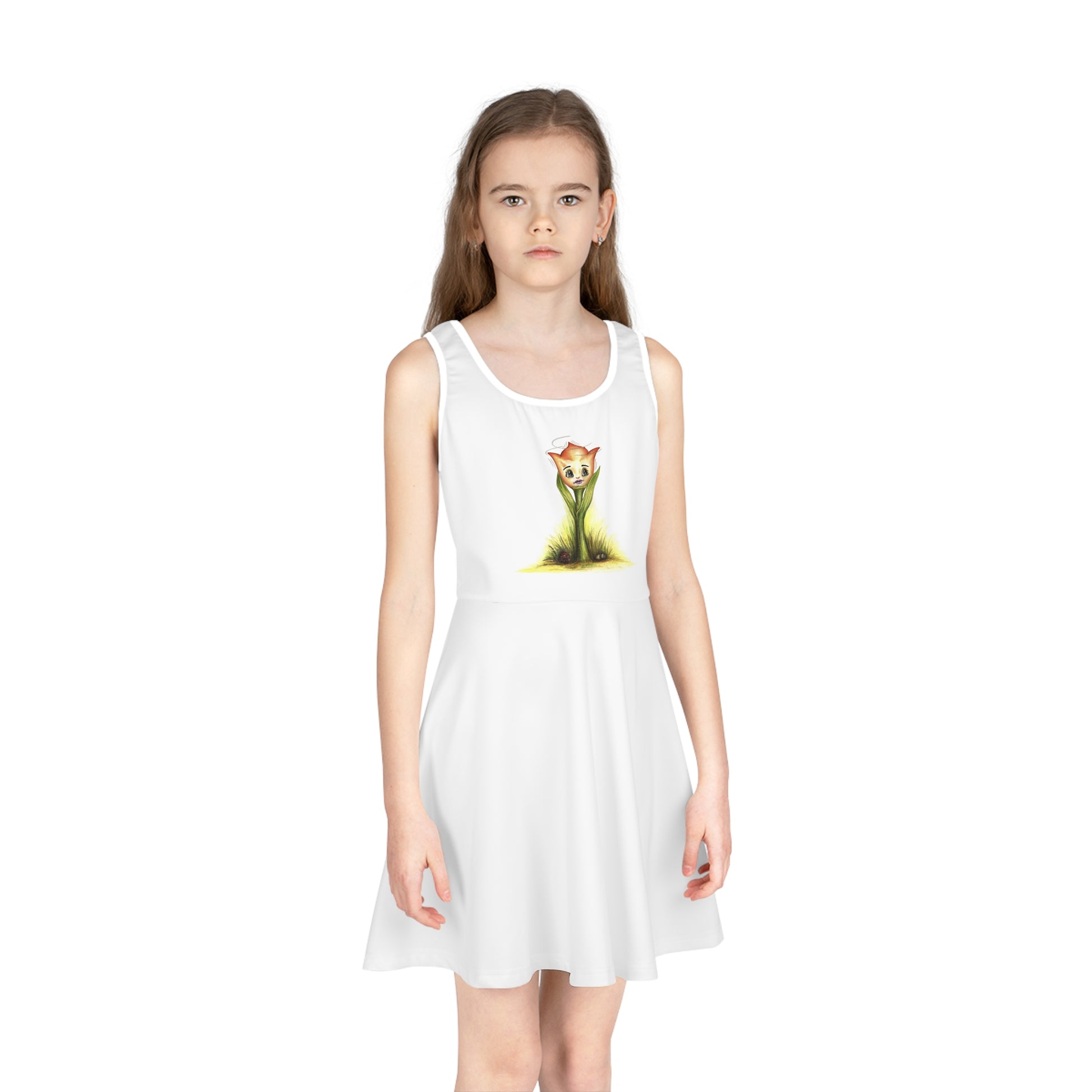 Girls' A Little Tulip Sleeveless Sundress - Chic A-line design for summer.