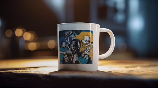 Jazz Legends Ceramic Mug – Durable White Coffee Mug for Music Lovers