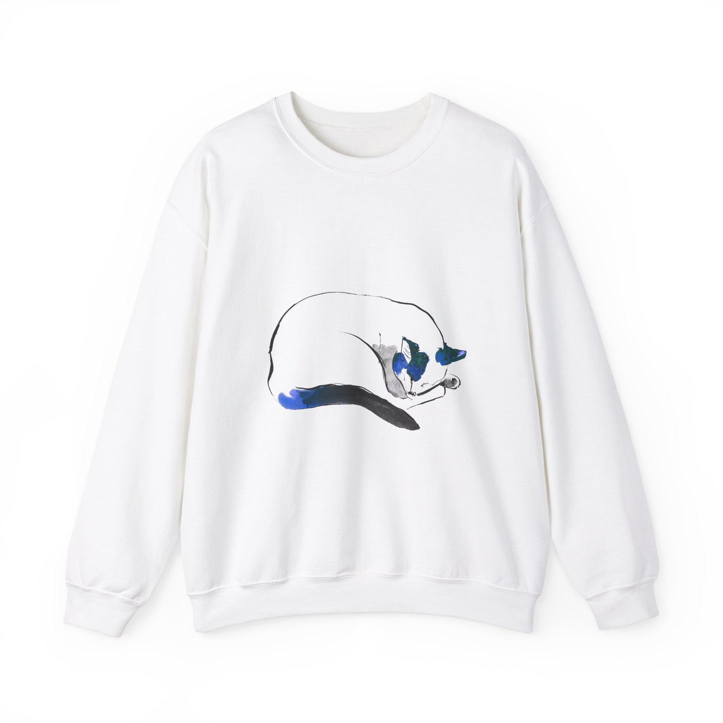 Model wearing Napping Kitty Unisex Crewneck Sweatshirt - Comfortable and stylish for all seasons