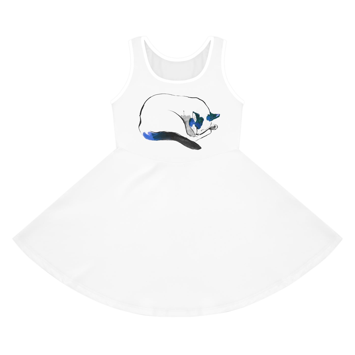 Napping Kitty Girls' Sleeveless Sundress A-line Style for Summer