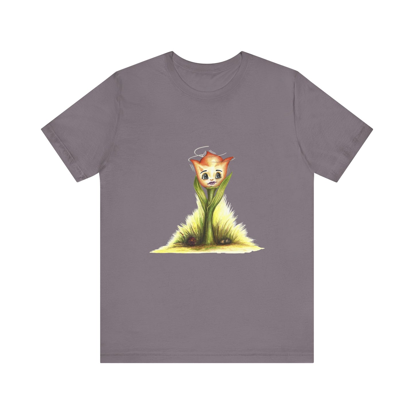 A Little Tulip Unisex T-Shirt in storm – Soft Jersey Short Sleeve Tee